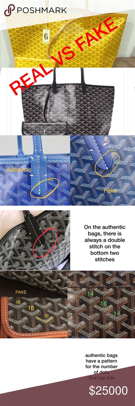 how to tell a real vs fake goyard|authentic goyard tote.